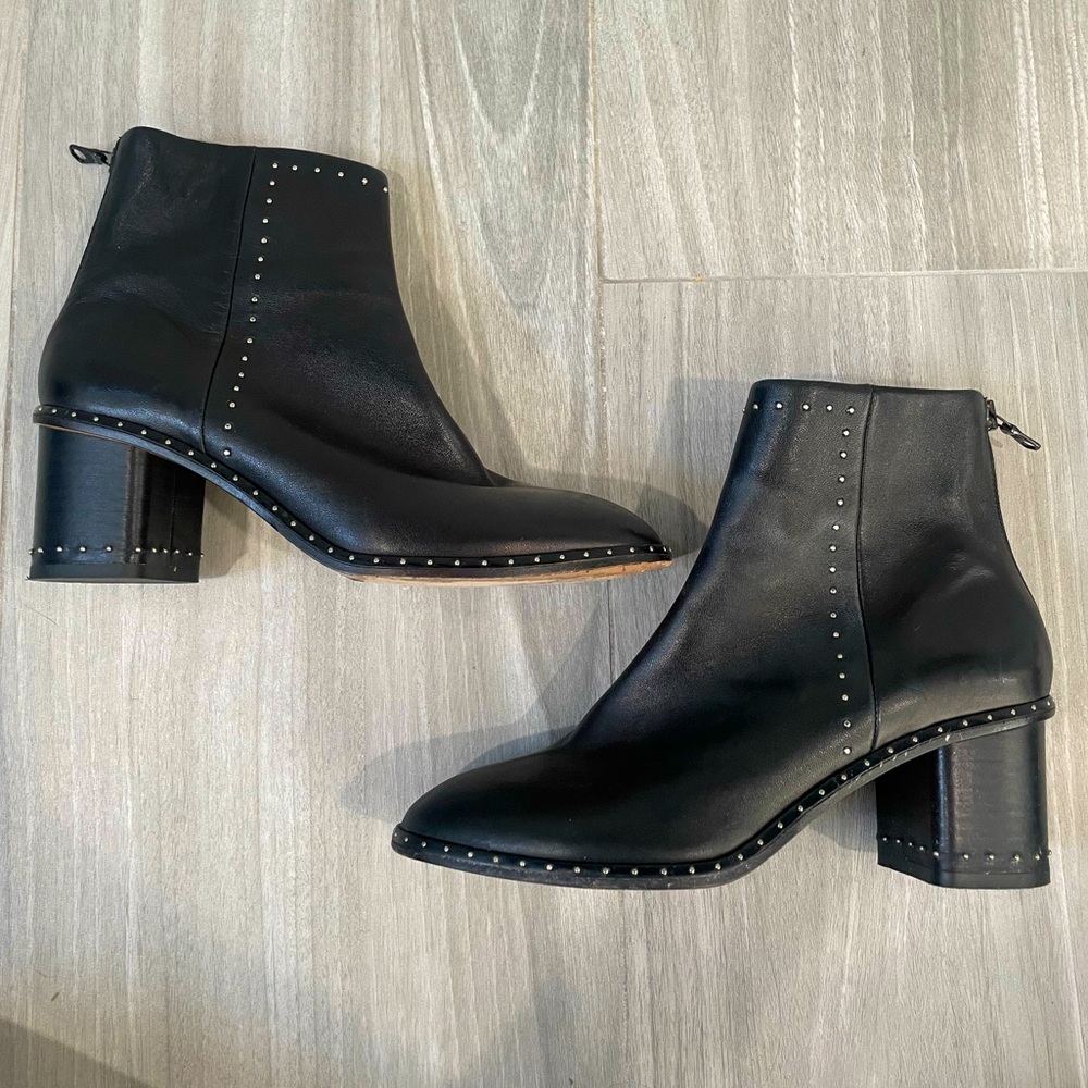 Rag & Bone Black Studded Booties - Size 38 / 8 Women